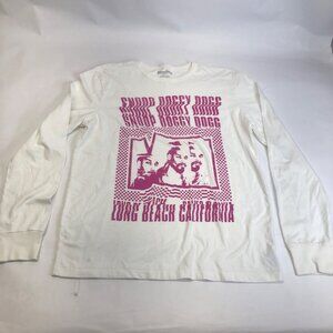 Snoop Doggy Dogg Medium Unisex Shirt White Pink Long Sleeve Beach California Rap